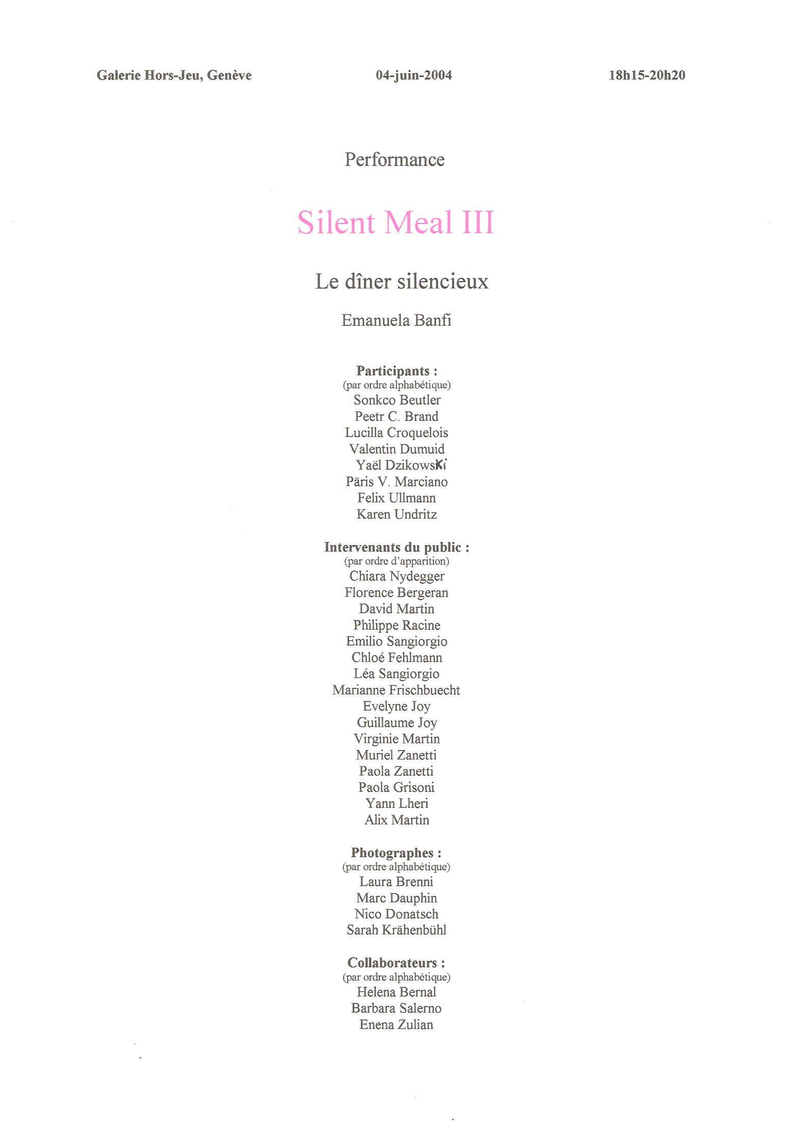 Silent Meal
